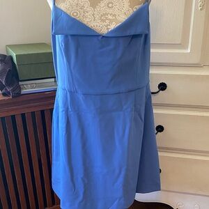 French Connection Blue Spaghetti strap V-Neck Women's Dress